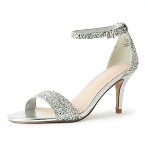 Elegant Silver Glitter Heels
